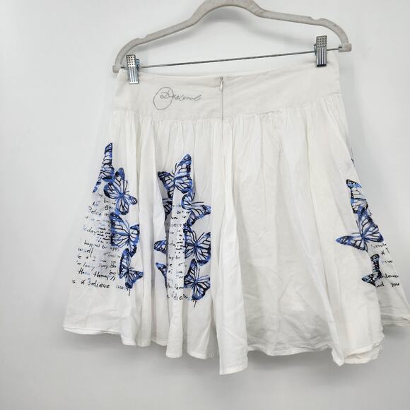 Desigual Style 52F27D9 Embroidered Butterfly Skirt Size 38 - Picture 4 of 9